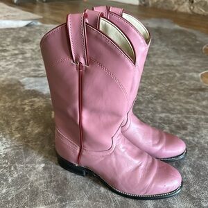 Vintage Leather Laredo Pink Roper Cowboy Boots